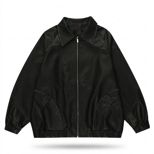Mens Outlet House - Netal | Zip-Up Relaxed-Fit Leather Jacket Unisex