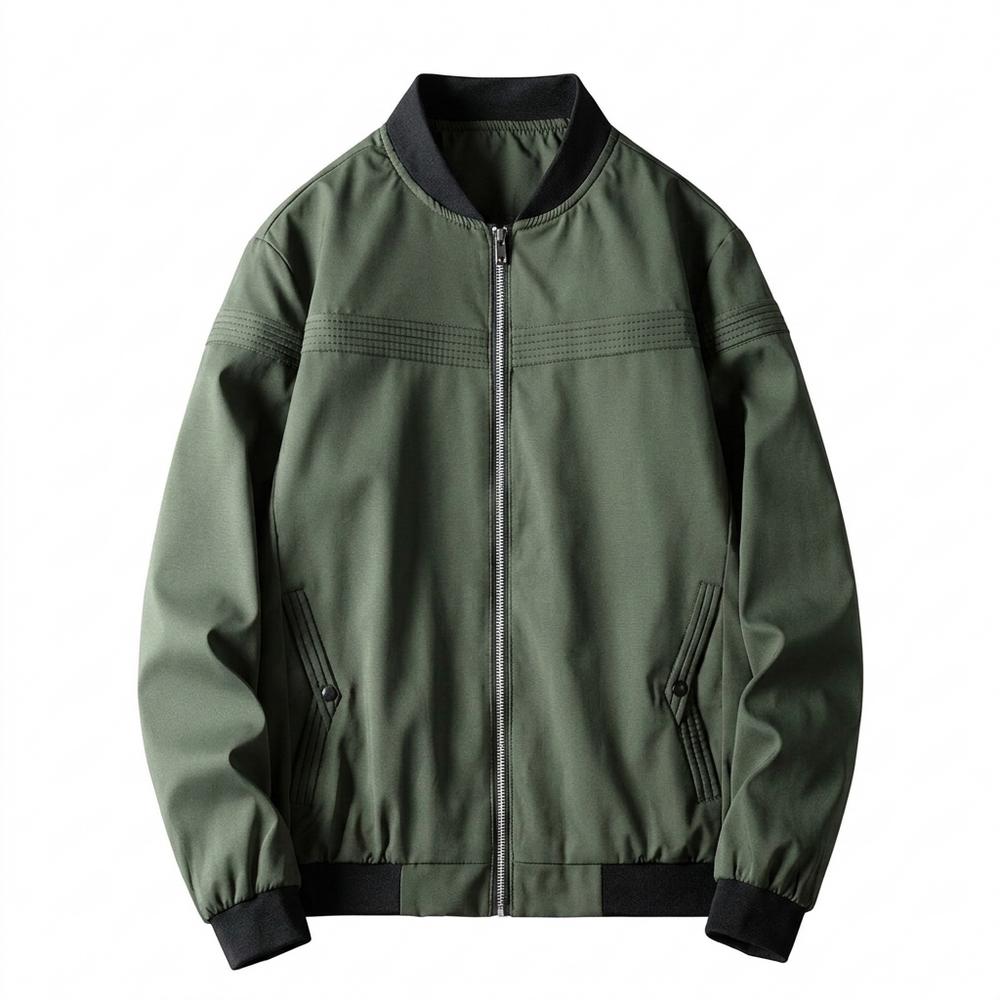 Mens Outlet House - Lubev | Zip-Up Ribbed-Trim Jacket Men