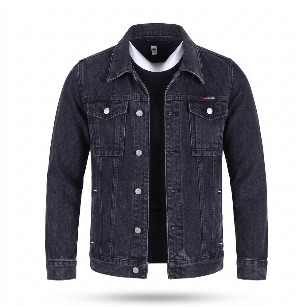 Mens Outlet House - Elral | Button-Front Washed Denim Jacket Men
