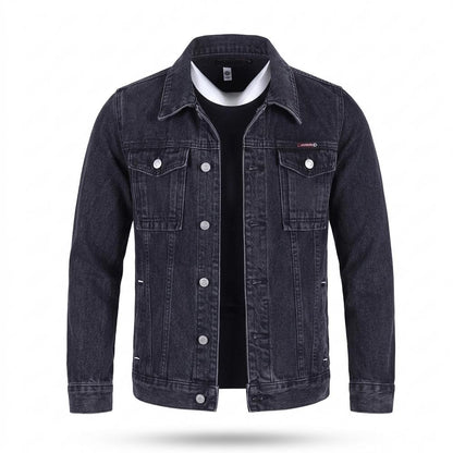 Mens Outlet House - Elral | Button-Front Washed Denim Jacket Men