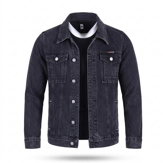 Mens Outlet House - Elral | Button-Front Washed Denim Jacket Men