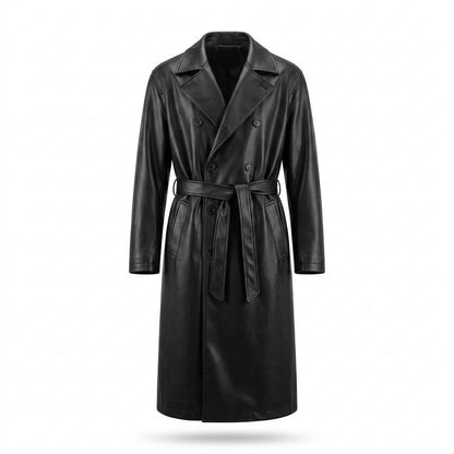 Mens Outlet House - Riron | Double-Breasted Belted Coat Men