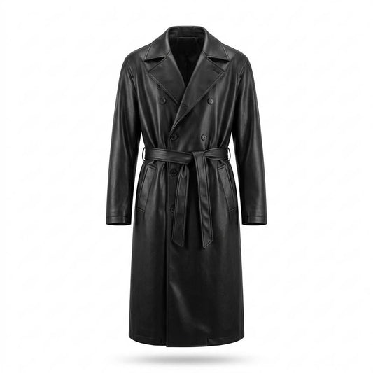 Mens Outlet House - Riron | Double-Breasted Belted Coat Men