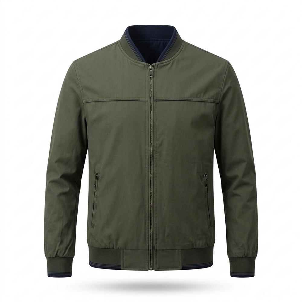 Mens Outlet House - Corum | Zip-Up Ribbed-Collar Jacket Men