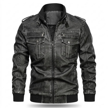 Mens Outlet House - Cosel | Lined Washed Leather Jacket Men
