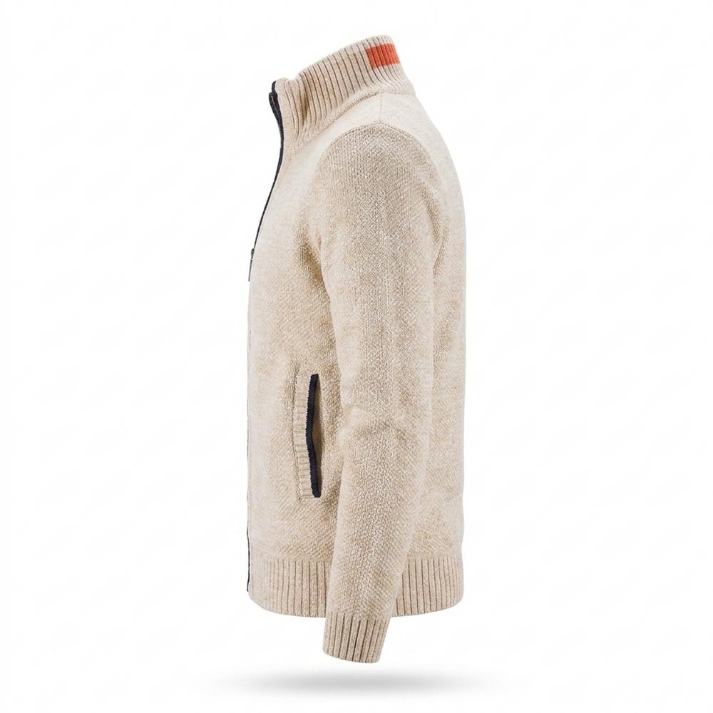 Mens Outlet House - Samar | Zip-Up Lined Knit Cardigan Men
