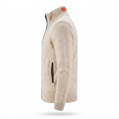 Mens Outlet House - Samar | Zip-Up Lined Knit Cardigan Men