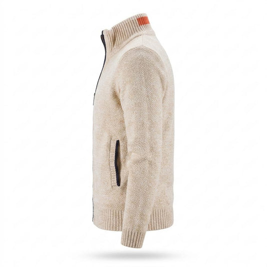 Mens Outlet House - Samar | Zip-Up Lined Knit Cardigan Men