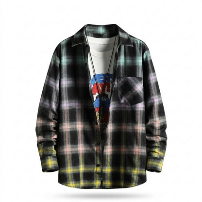 Mens Outlet House - Elsel | Plaid Long-Sleeved Shirt Men