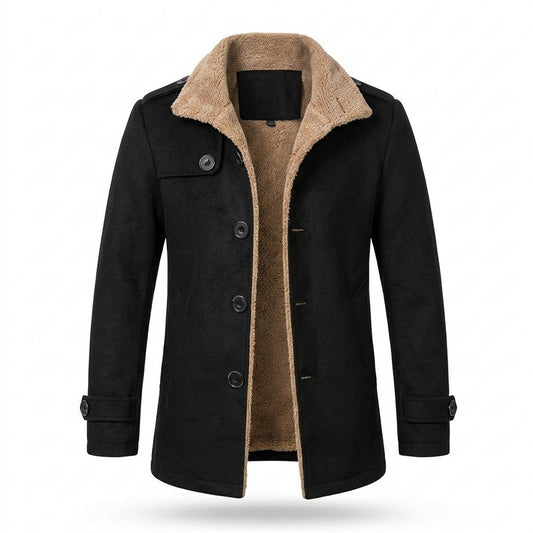 Mens Outlet House - Zasan | Sherpa-Lined Single-Breasted Coat Men