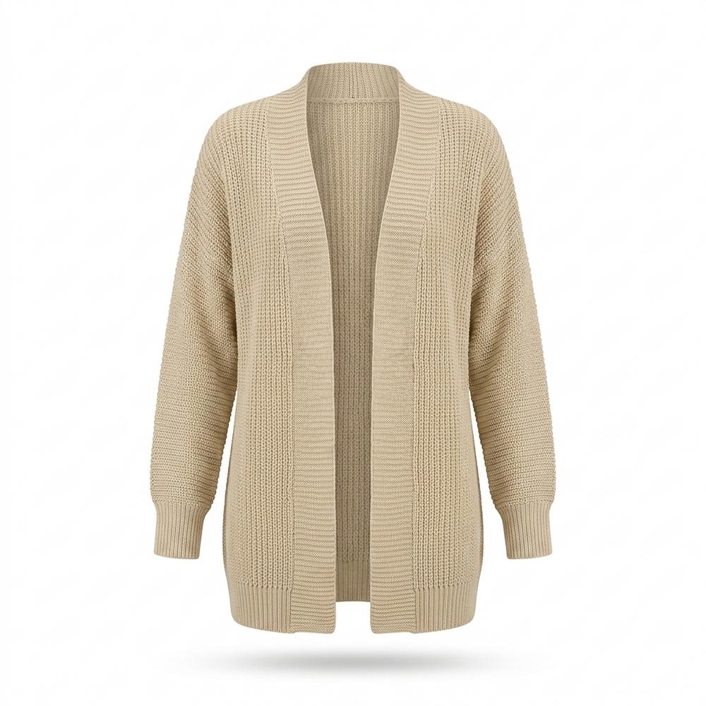 Mens Outlet House - Semar | Open-Front Rib-Knit Knit Cardigan Women