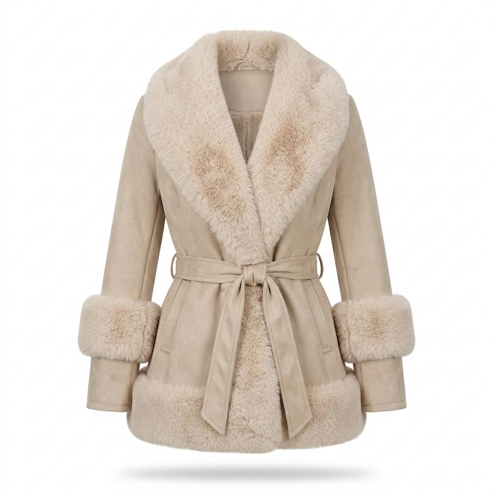 Mens Outlet House - Lyven | Faux-Shearling Belted Coat Women