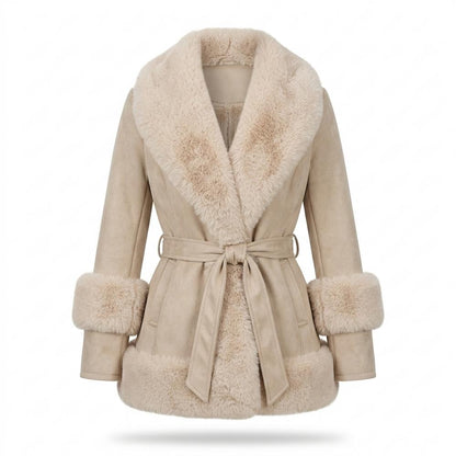 Mens Outlet House - Lyven | Faux-Shearling Belted Coat Women