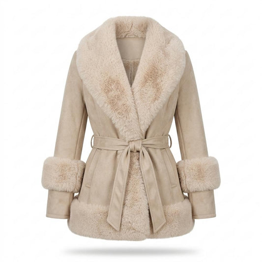 Mens Outlet House - Lyven | Faux-Shearling Belted Coat Women