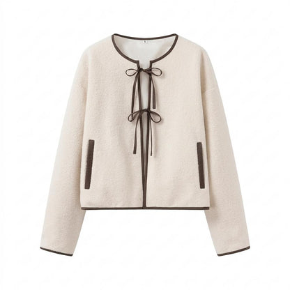 Mens Outlet House - Kelev | Collarless Tie-Front Jacket Women