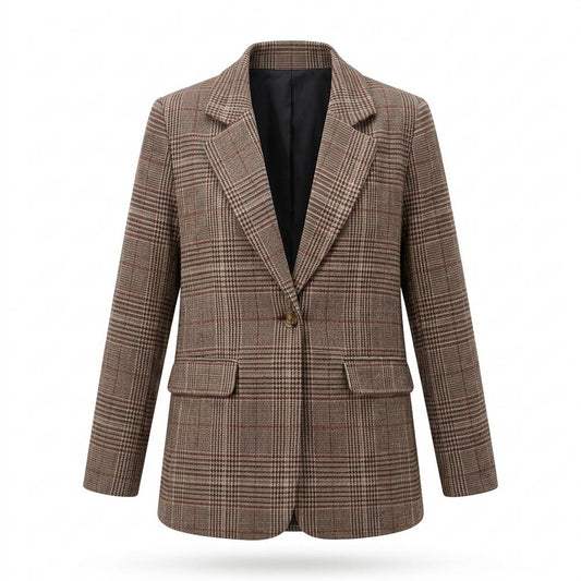 Mens Outlet House - Aarom | Plaid Single-Breasted Blazer Women