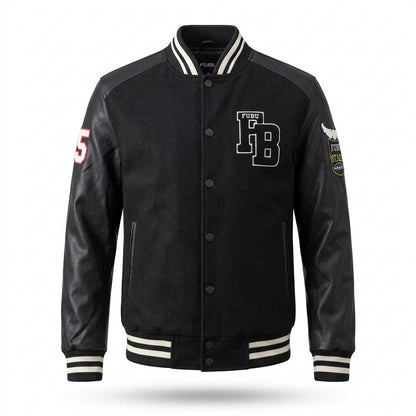 Mens Outlet House - Yolev | Leather-Sleeve Patched Jacket Men