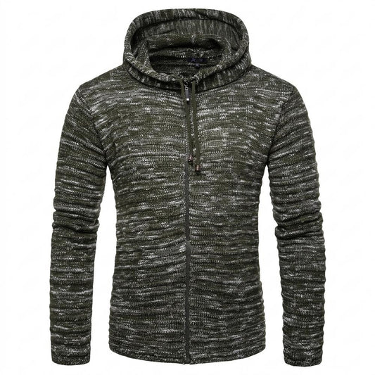 Mens Outlet House - Masel | Marled Zip-Up Knit Cardigan Men