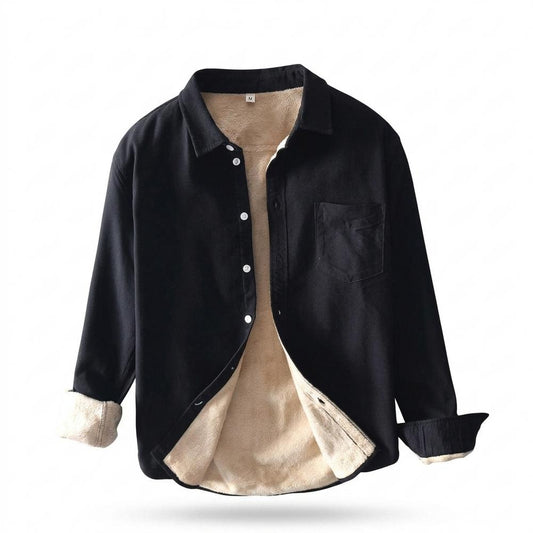 Mens Outlet House - Zazan | Fleece-Lined Button-Down Shirt Men