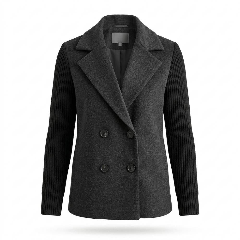 Mens Outlet House - Kavan | Double-Breasted Knit-Sleeve Coat Women