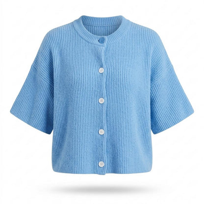 Mens Outlet House - Nehom | Rib-Knit Short-Sleeve Knit Cardigan Women