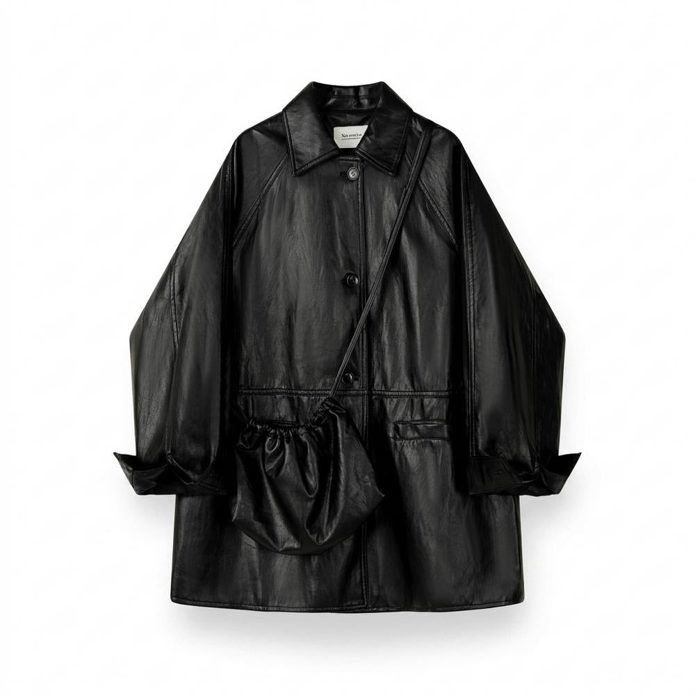 Mens Outlet House - Kevel | Oversized Faux-Leather Coat Unisex