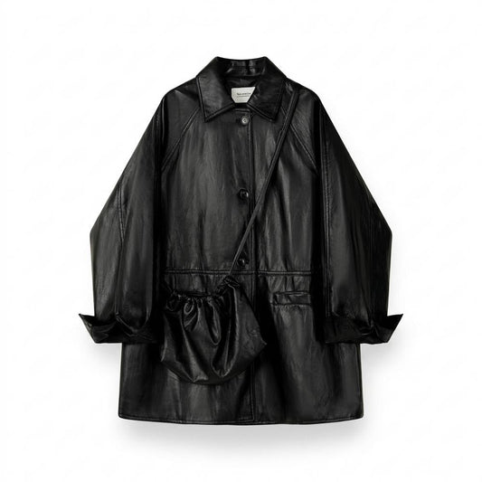 Mens Outlet House - Kevel | Oversized Faux-Leather Coat Unisex