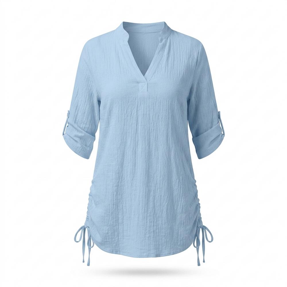 Mens Outlet House - Nilor | Ruched Roll-Tab Sleeve Tunic Women