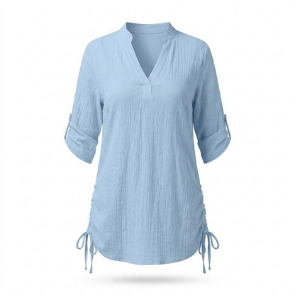Mens Outlet House - Nilor | Ruched Roll-Tab Sleeve Tunic Women