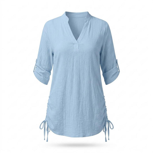 Mens Outlet House - Nilor | Ruched Roll-Tab Sleeve Tunic Women