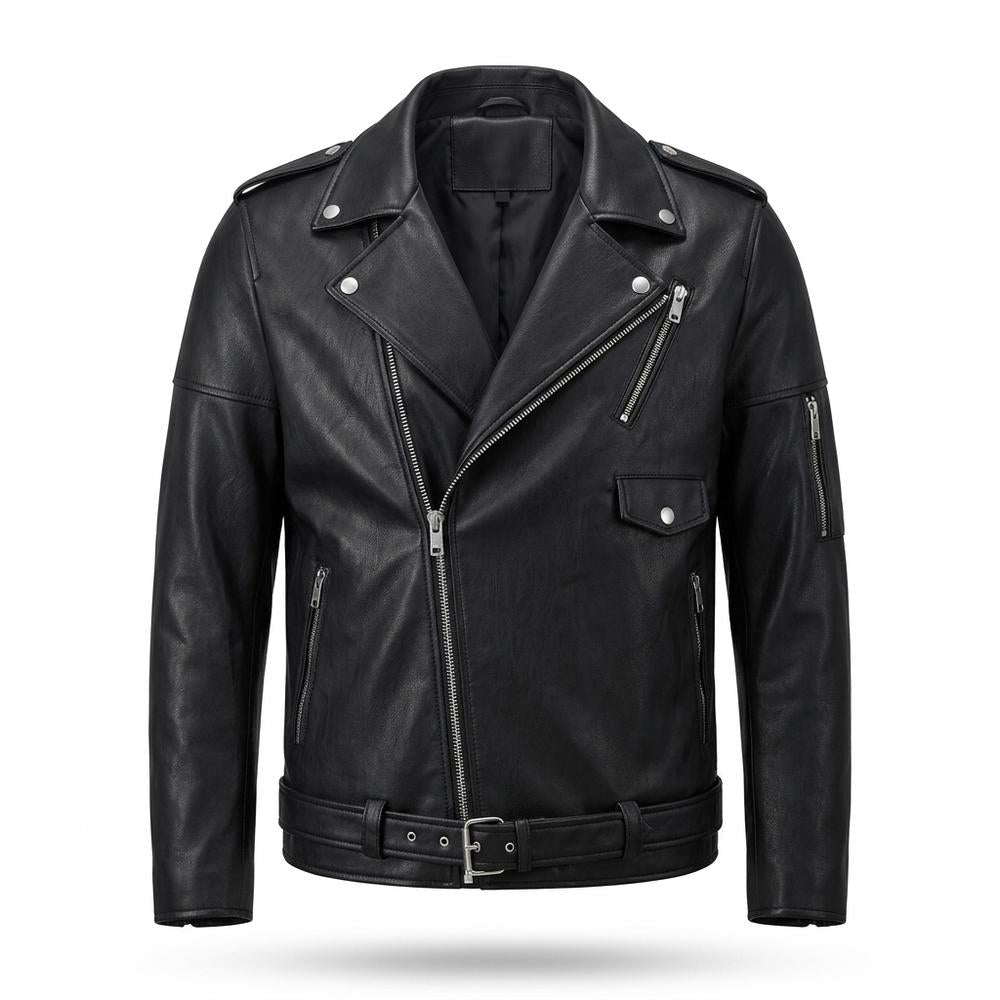 Mens Outlet House - Romar | Asymmetrical Lined Leather Jacket Men