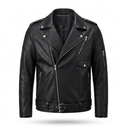 Mens Outlet House - Romar | Asymmetrical Lined Leather Jacket Men