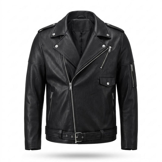Mens Outlet House - Romar | Asymmetrical Lined Leather Jacket Men