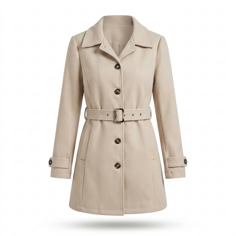 Mens Outlet House - Nemon | Single-Breasted Belted Coat Women