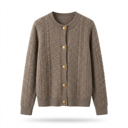 Mens Outlet House - Eltal | Cable-Knit Button-Front Knit Cardigan Women