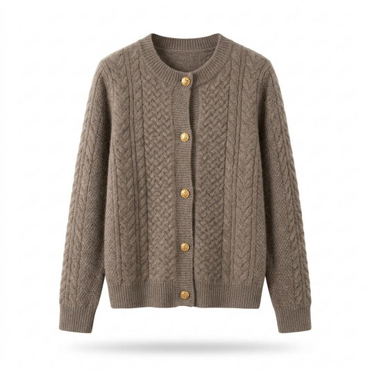 Mens Outlet House - Eltal | Cable-Knit Button-Front Knit Cardigan Women