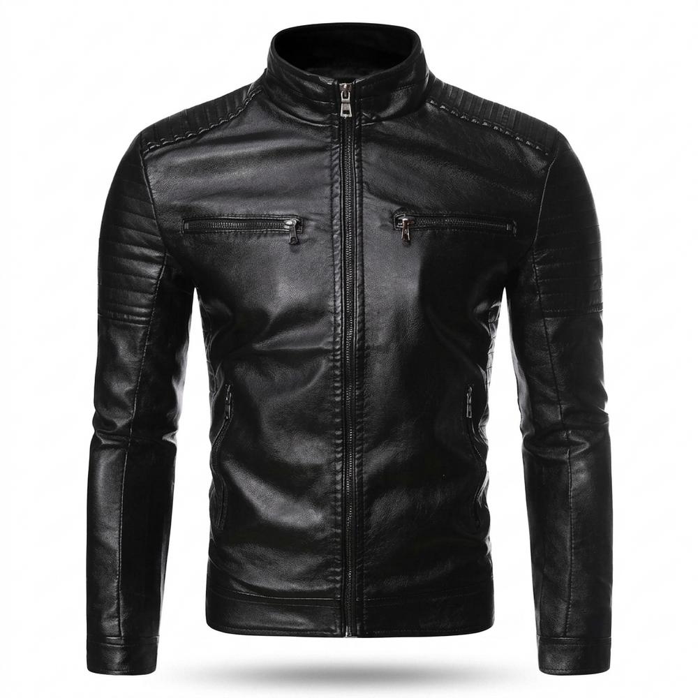 Mens Outlet House - Lynal | Quilted Zip-Up Leather Jacket Men