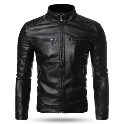 Mens Outlet House - Lynal | Quilted Zip-Up Leather Jacket Men