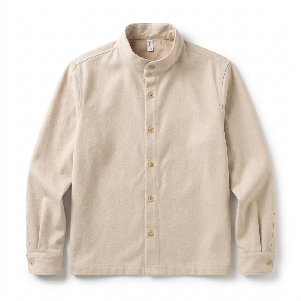 Mens Outlet House - Varal | Band Collar Button-Up Shirt Men