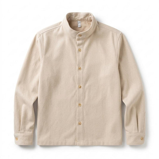 Mens Outlet House - Varal | Band Collar Button-Up Shirt Men