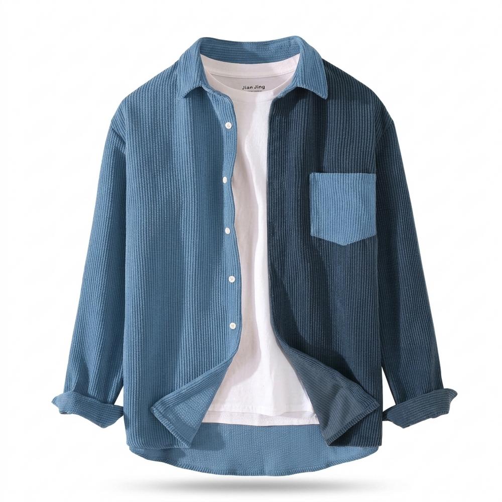 Mens Outlet House - Lamon | Corduroy Color-Block Shirt Men
