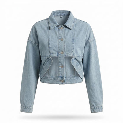 Mens Outlet House - Tirev | Cropped Paneled Denim Jacket Women