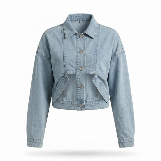 Mens Outlet House - Tirev | Cropped Paneled Denim Jacket Women