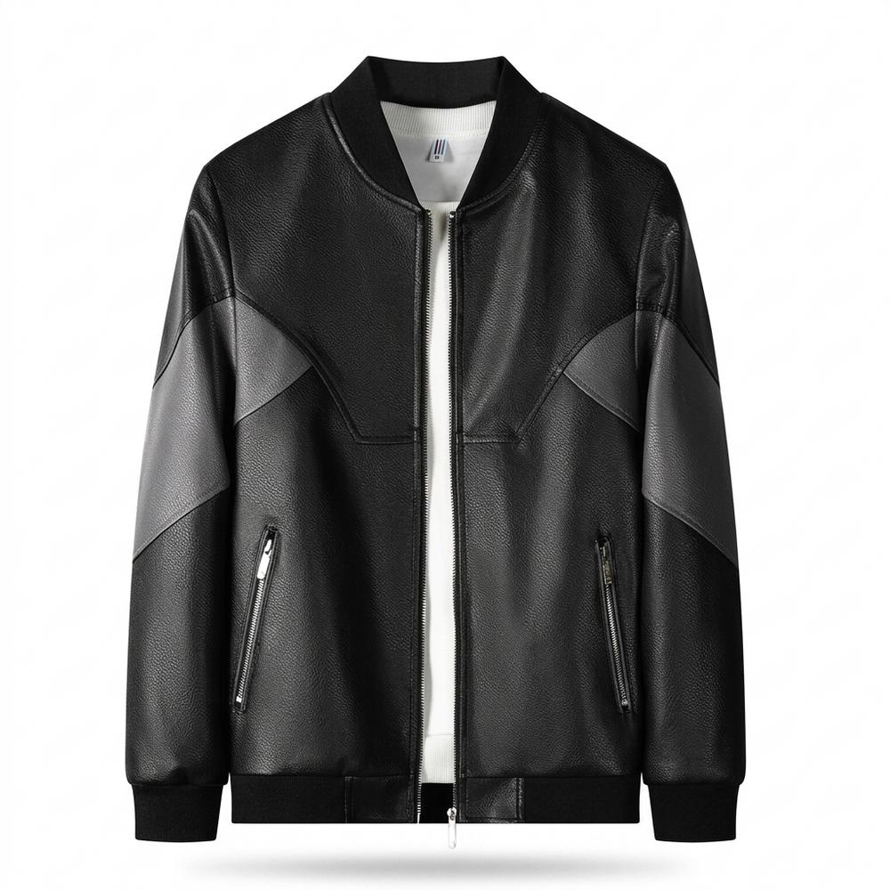 Mens Outlet House - Niren | Two-Tone Textured Leather Jacket Men