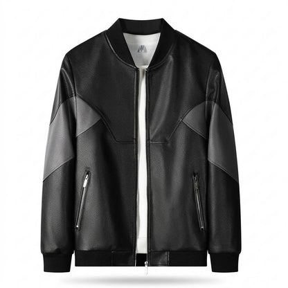 Mens Outlet House - Niren | Two-Tone Textured Leather Jacket Men