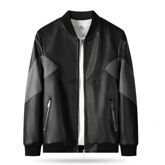 Mens Outlet House - Niren | Two-Tone Textured Leather Jacket Men