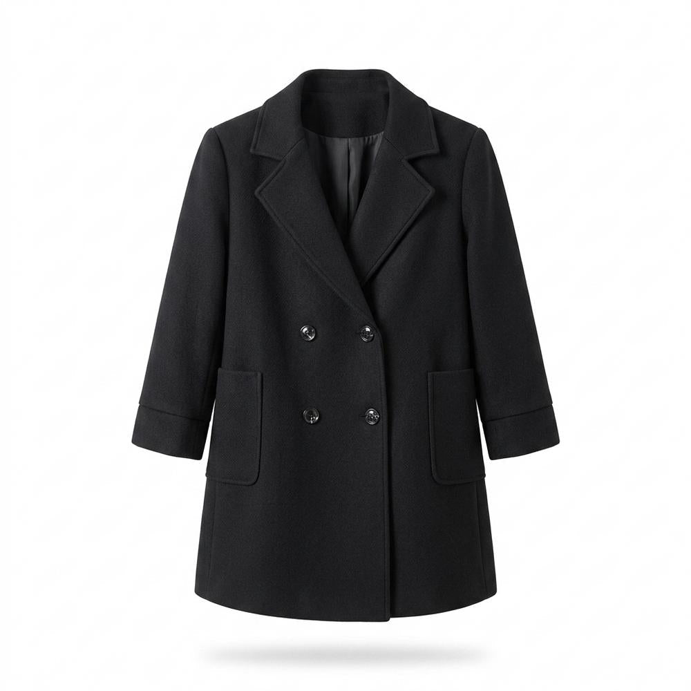 Mens Outlet House - Mezad | Double-Breasted Notched Lapel Coat Women