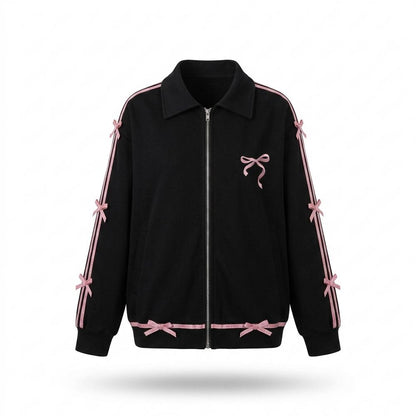 Mens Outlet House - Karal | Zip-Up Bow-Accented Jacket Women