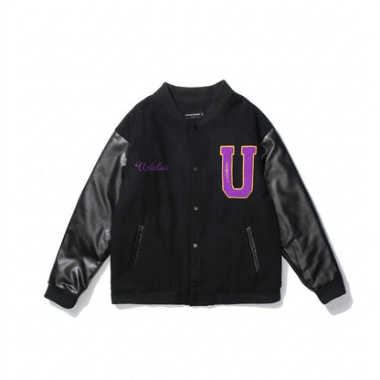 Mens Outlet House - Tasol | Embroidered Contrast-Sleeve Jacket Unisex