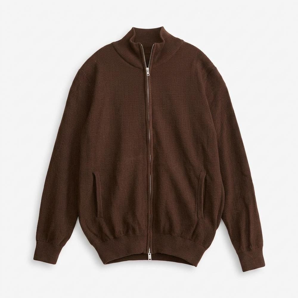 Mens Outlet House - Kekar | Zip-Up High-Neck Knit Cardigan Men